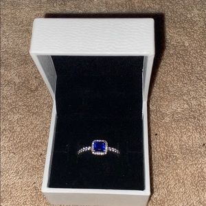 Pandora Saphire Square Princess Cut Ring